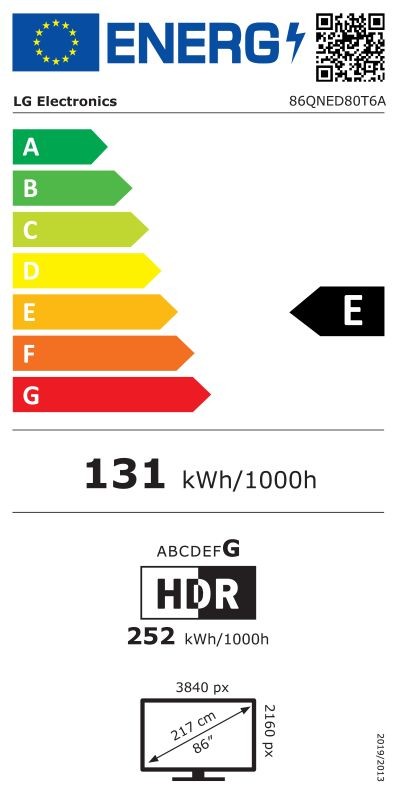 Etiqueta de Eficiencia Energética - 86QNED80T6A