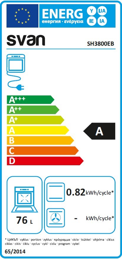 Etiqueta de Eficiencia Energética - SH3800EB