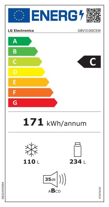 Etiqueta de Eficiencia Energética - GBV3100CSW