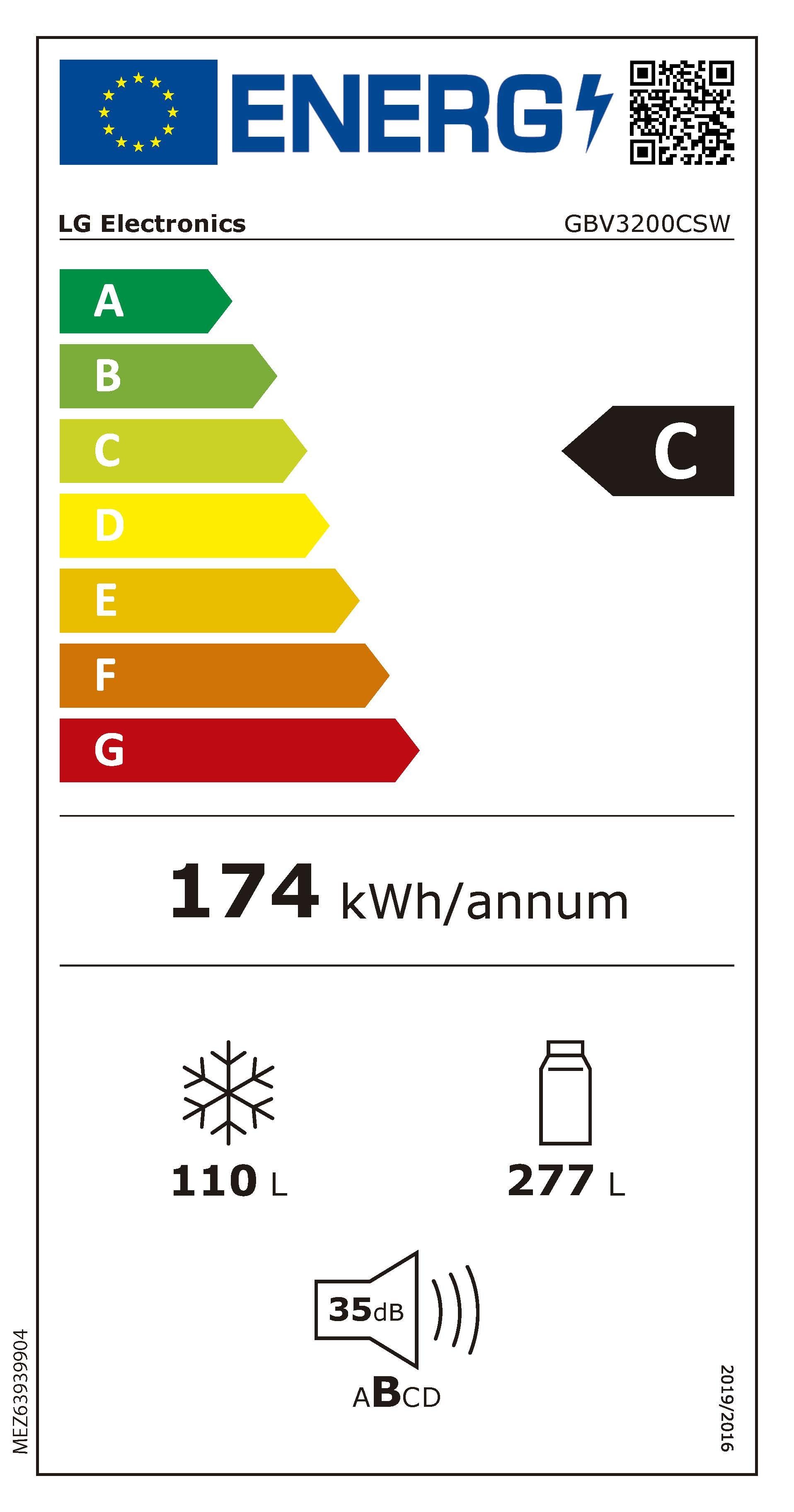 Etiqueta de Eficiencia Energética - GBV3200CSW