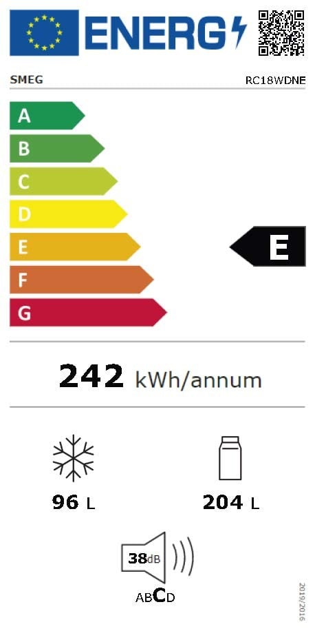 Etiqueta de Eficiencia Energética - RC18WDNE