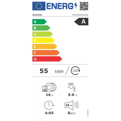 Lavavajillas Integrable HISENSE HV693A62UVAD