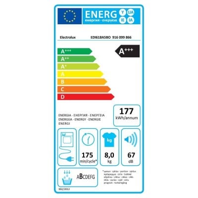 Secadora ELECTROLUX EDI618A5BO