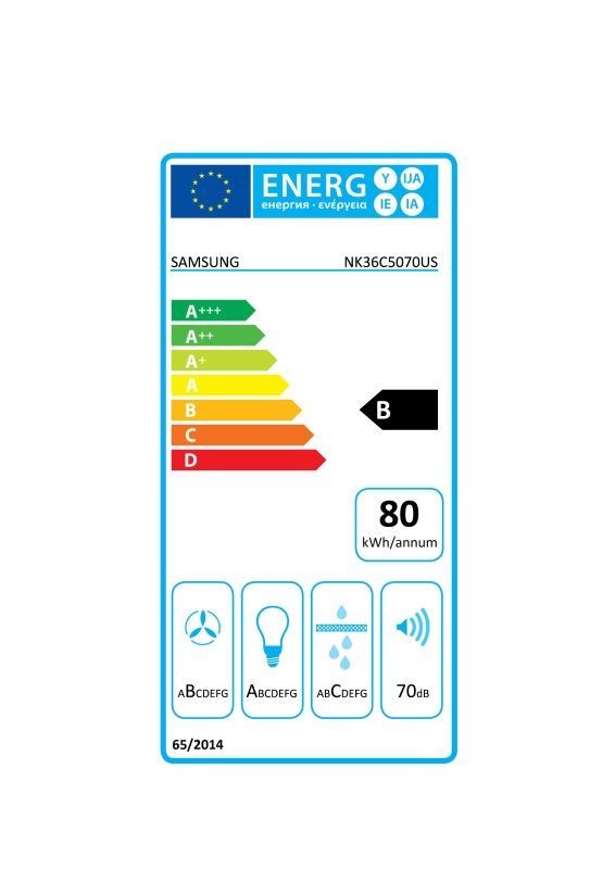 Etiqueta de Eficiencia Energética - NK36C5070USUR