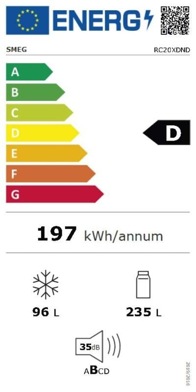 Etiqueta de Eficiencia Energética - RC20XDND