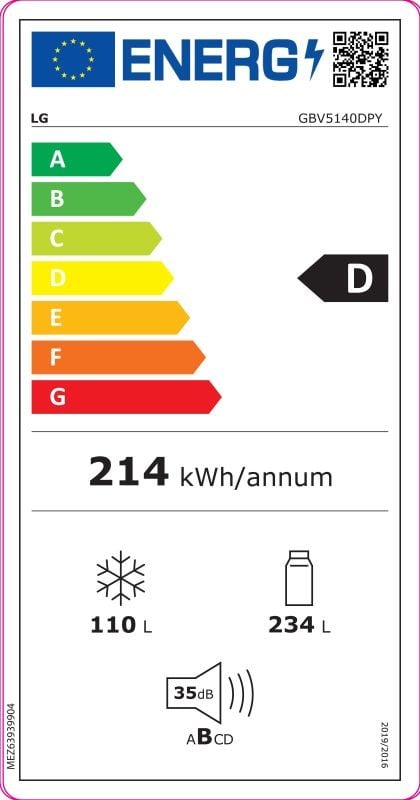 Etiqueta de Eficiencia Energética - GBV5140DPY