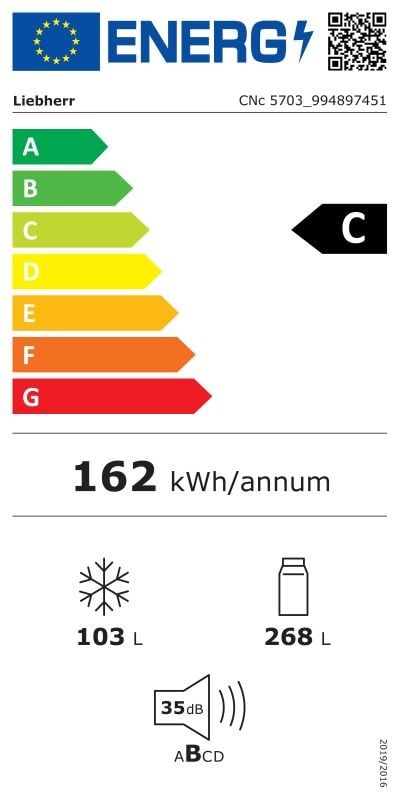 Etiqueta de Eficiencia Energética - CNc 5703