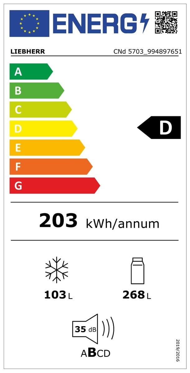 Etiqueta de Eficiencia Energética - CNd 5703