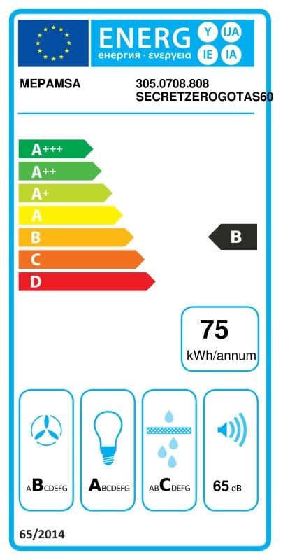 Etiqueta de Eficiencia Energética - 305.0708.808