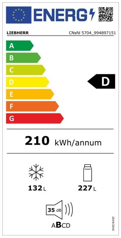 Etiqueta de Eficiencia Energética - CNsfd 5704