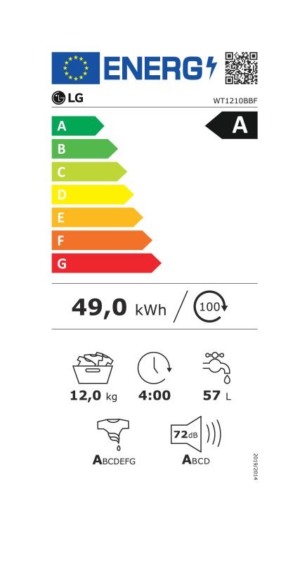 Etiqueta de Eficiencia Energética - WT1210BBF