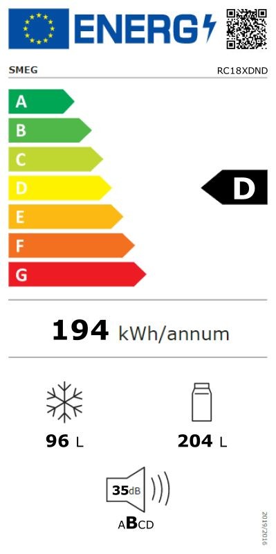 Etiqueta de Eficiencia Energética - RC18XDND