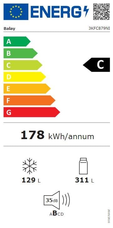 Etiqueta de Eficiencia Energética - 3KFC879NI