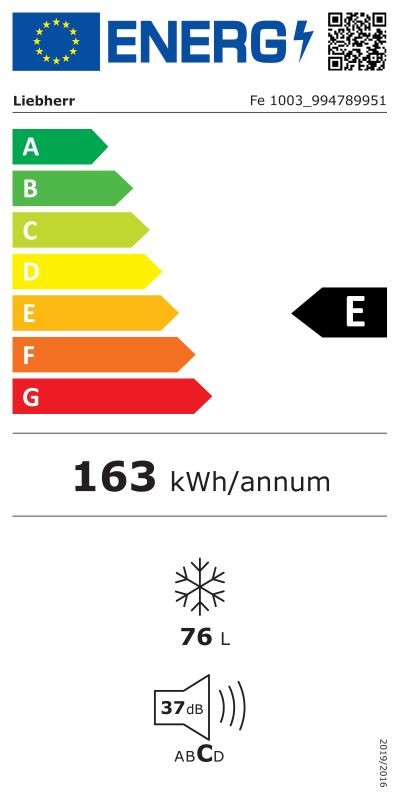 Etiqueta de Eficiencia Energética - Fe 1003