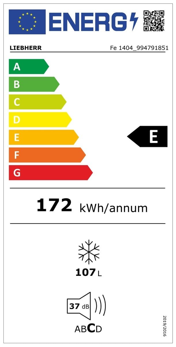 Etiqueta de Eficiencia Energética - Fe 1404