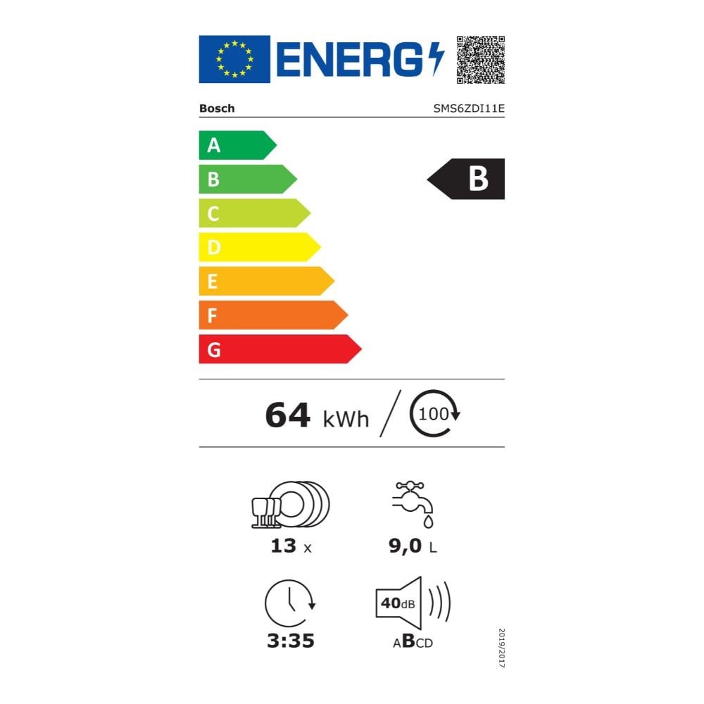 Etiqueta de Eficiencia Energética - SMS6ZDI11E