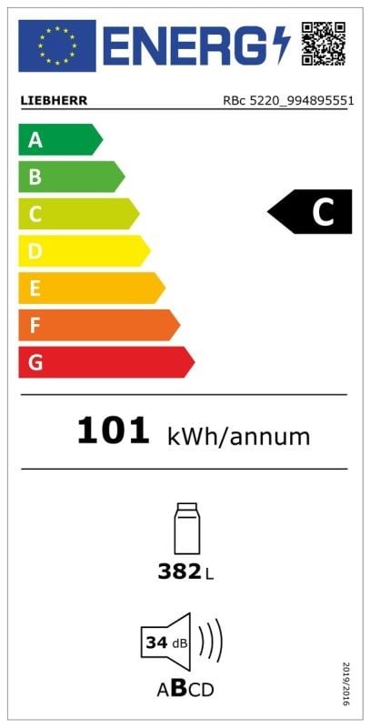 Etiqueta de Eficiencia Energética - RBc 5220