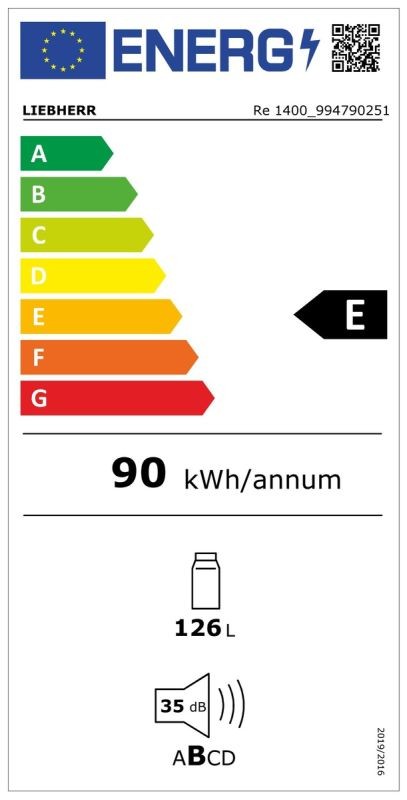 Etiqueta de Eficiencia Energética - Re 1400