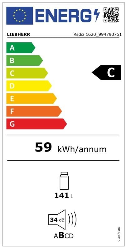 Etiqueta de Eficiencia Energética - Rsdci 1620