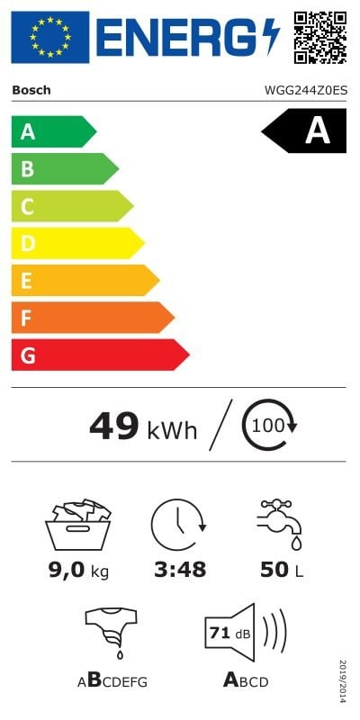 Etiqueta de Eficiencia Energética - WGG244Z0ES