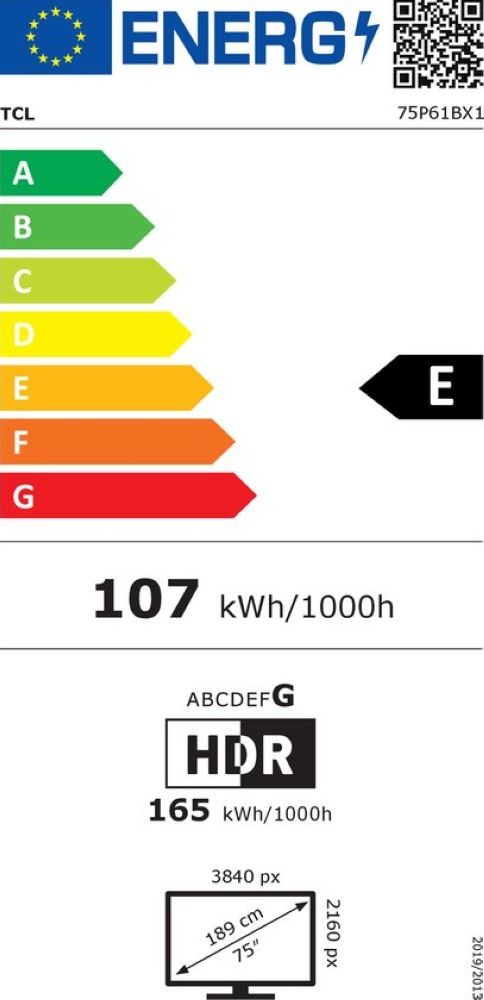 Etiqueta de Eficiencia Energética - 75P61B