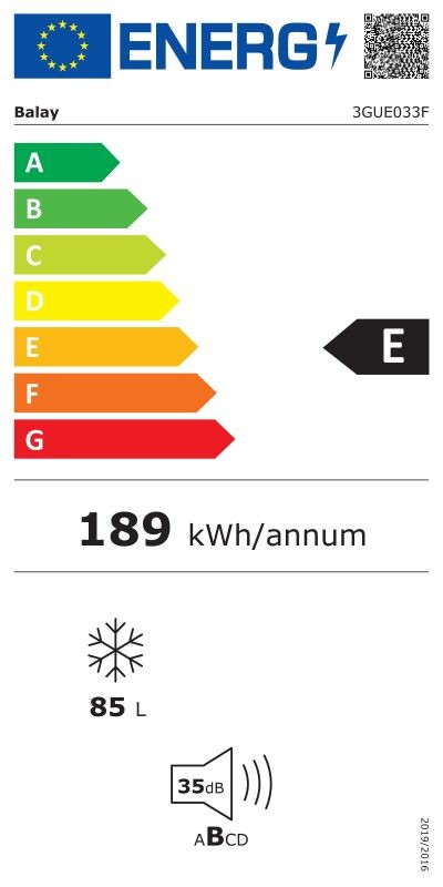 Etiqueta de Eficiencia Energética - 3GUE033F