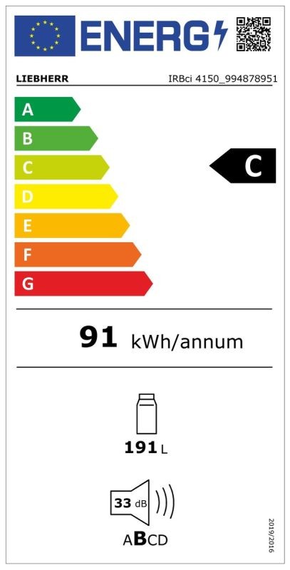 Etiqueta de Eficiencia Energética - IRBci 4150