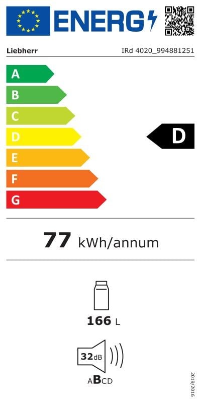 Etiqueta de Eficiencia Energética - IRd 4020