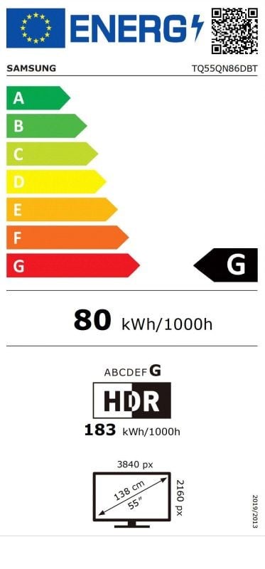 Etiqueta de Eficiencia Energética - TQ55QN86DBTXXC