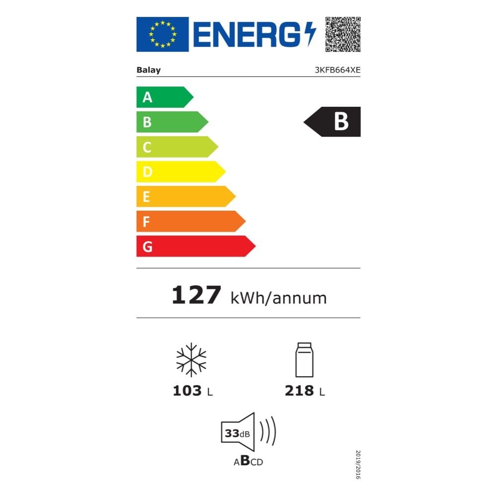 Etiqueta de Eficiencia Energética - 3KFB664XE