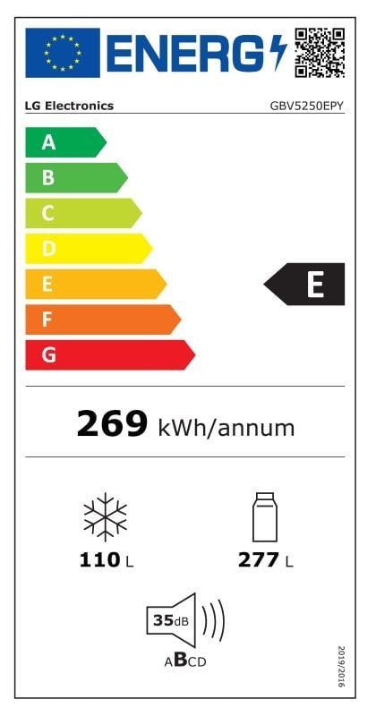 Etiqueta de Eficiencia Energética - GBV5250EPY