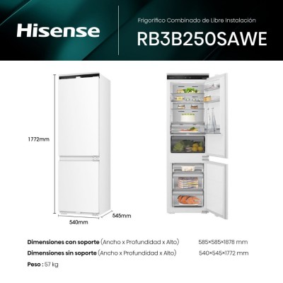 Nevera Combi Hisense RB3B250SAWE