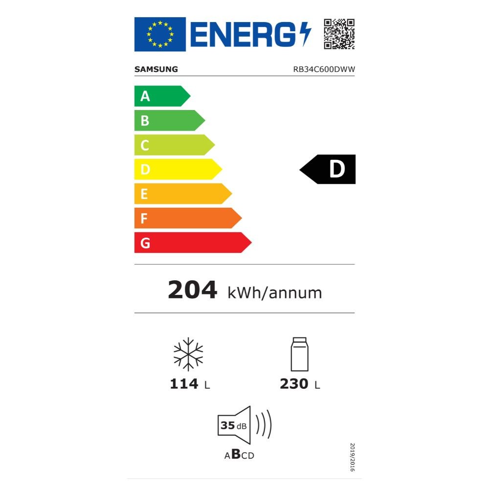 Etiqueta de Eficiencia Energética - RB34C600DWW/EF