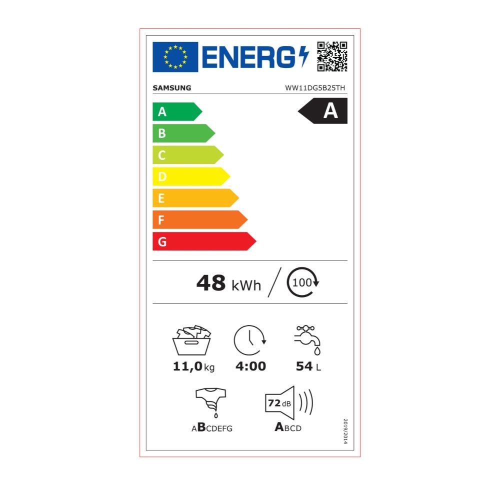 Etiqueta de Eficiencia Energética - WW11DG5B25THEC