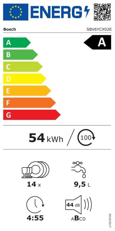 Etiqueta de Eficiencia Energética - SBV6YCX02E