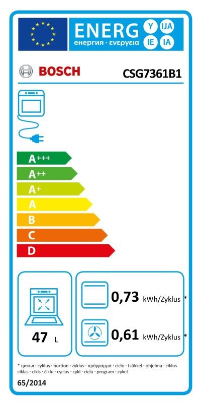 Etiqueta de Eficiencia Energética - CSG7361B1