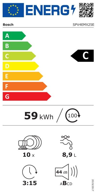 Etiqueta de Eficiencia Energética - SPV4EMX25E