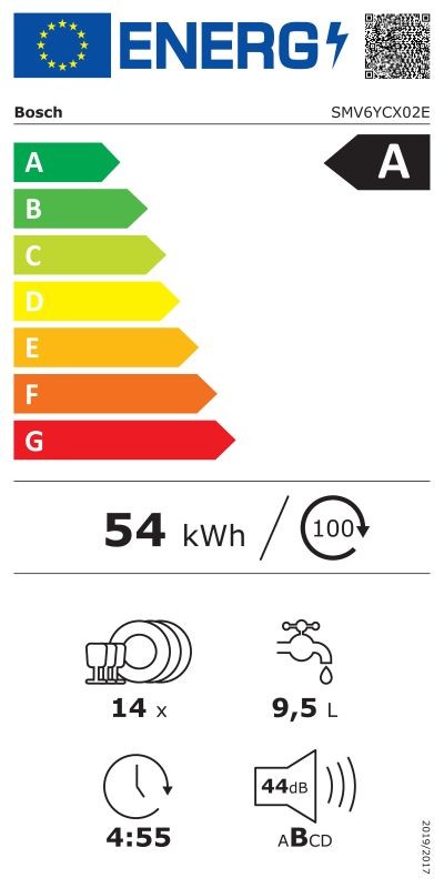 Etiqueta de Eficiencia Energética - SMV6YCX02E