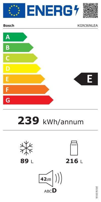 Etiqueta de Eficiencia Energética - KGN36NLEA