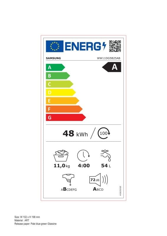 Etiqueta de Eficiencia Energética - WW11DG5B25ABEC