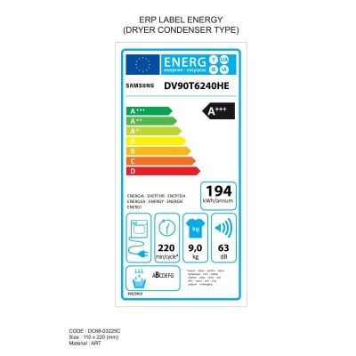 Secadora SAMSUNG DV90T6240HE/S3