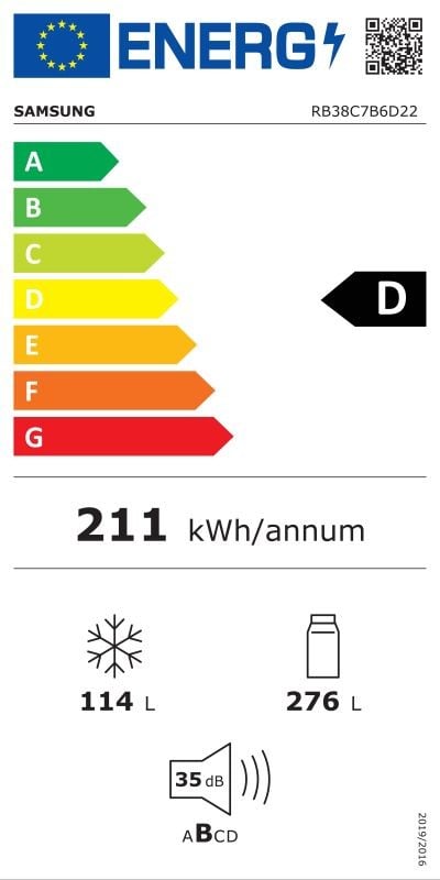 Etiqueta de Eficiencia Energética - RB38C7B6D22/EF