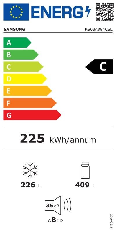 Etiqueta de Eficiencia Energética - RS68A884CSL/EF