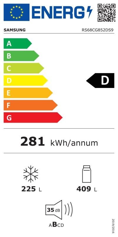 Etiqueta de Eficiencia Energética - RS68CG852DS9EF