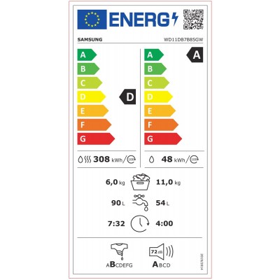 Lavasecadora SAMSUNG WD11DB7B85GWU3