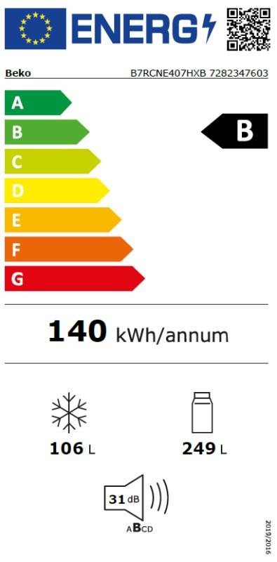 Etiqueta de Eficiencia Energética - B7RCNE407HXB