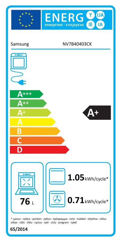 Etiqueta de Eficiencia Energética - NV7B40403CK/U1