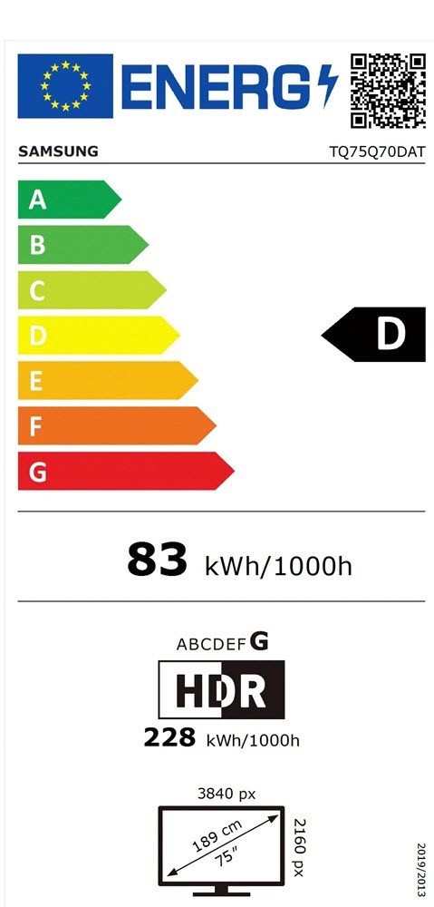 Etiqueta de Eficiencia Energética - TQ75Q70DATXXC