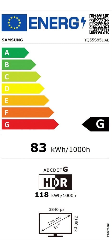 Etiqueta de Eficiencia Energética - TQ55S85DAEXXC