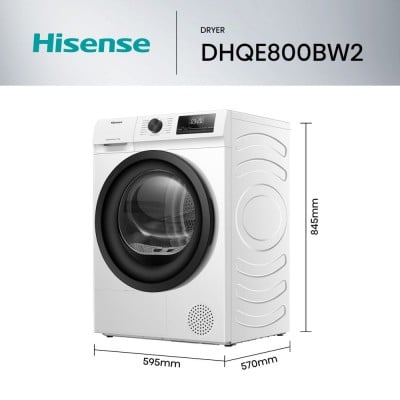 Secadora HISENSE DHQE800BW2